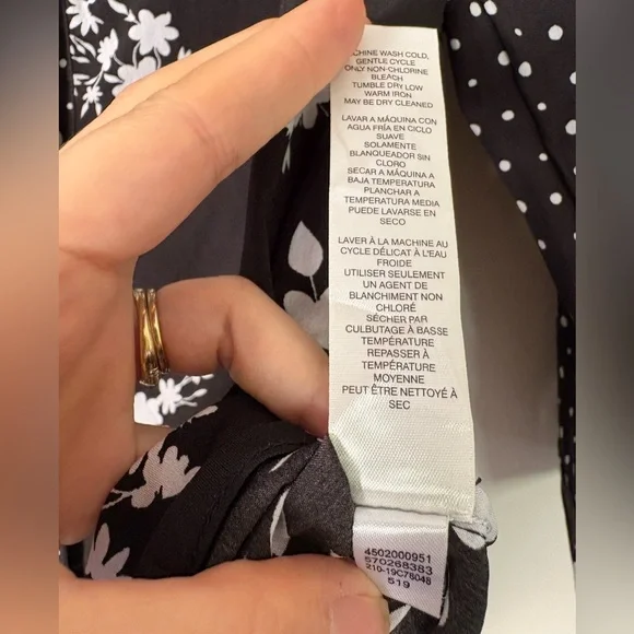 Chico’s 2 L Mixed Print Floral Polka Dot Blouse Grandmacore Office Church Drapey - Picture 6 of 8